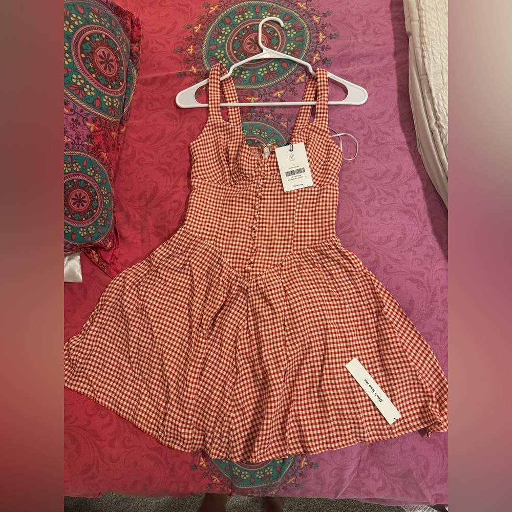 Reformation Red Gingham Mini Dress